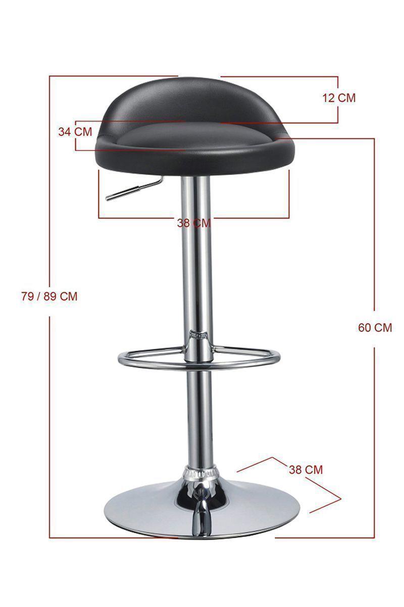 Pack 4 Piso Bar Altura Regulable Negro-2