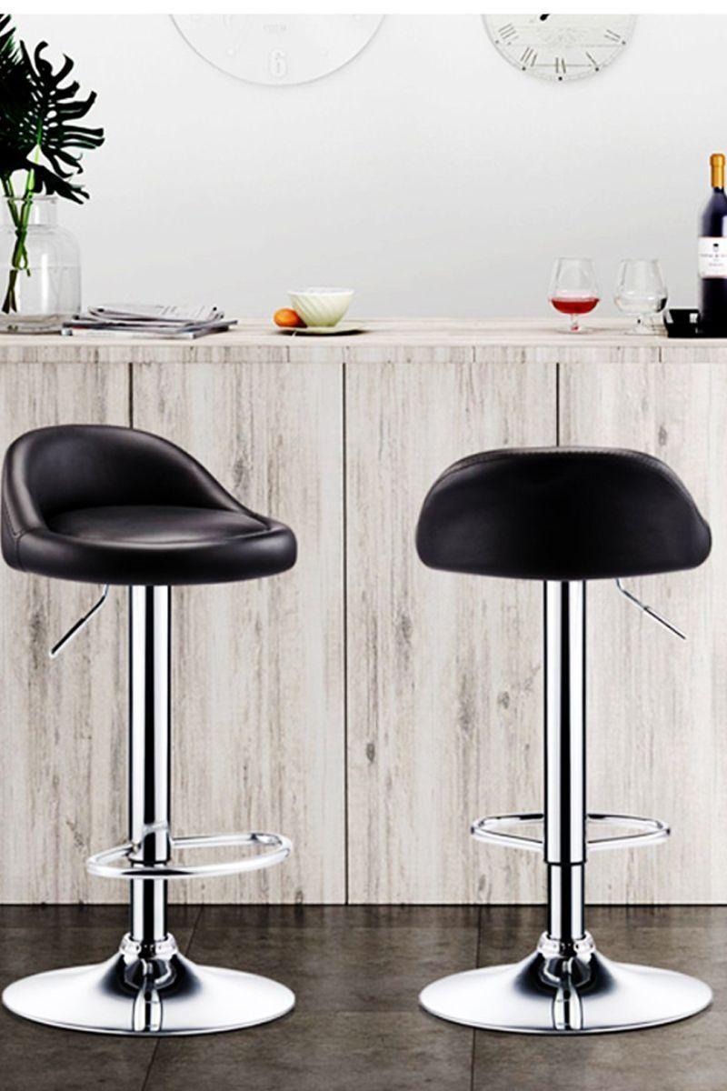 Pack 4 Piso Bar Altura Regulable Negro-3