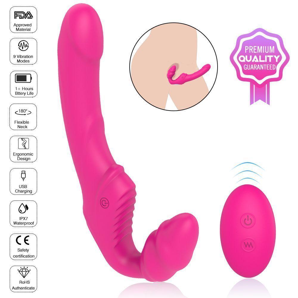 Dildo Doble Vibrador Strapless Control Remoto Nana-2