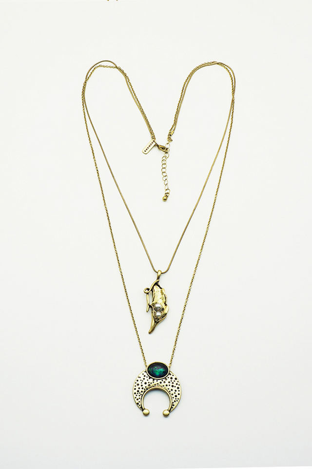 Collar Oceánico Dorado Humana-0