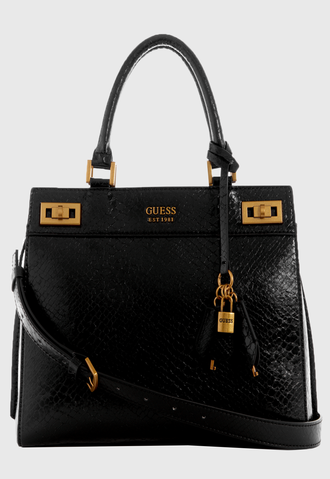 Cartera Katey Luxury Satchel Negro Guess-0