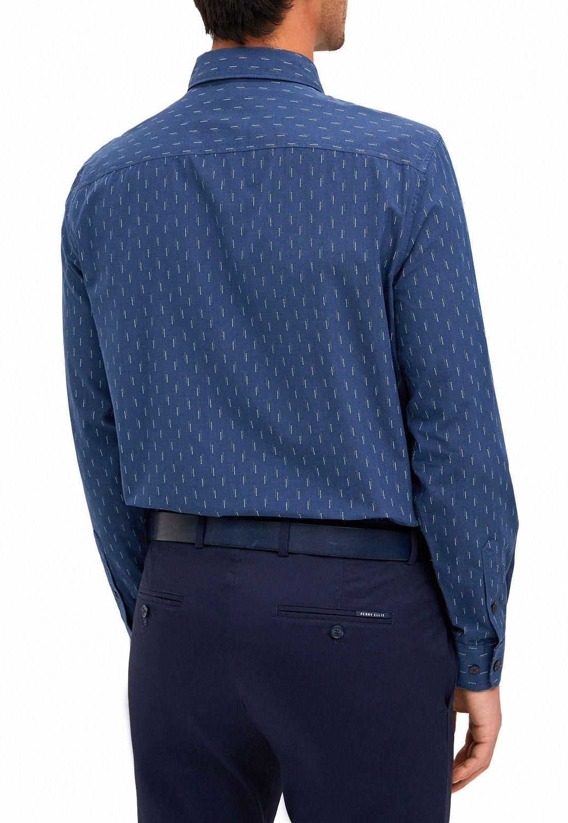 Camisa estampada azul piedra-2