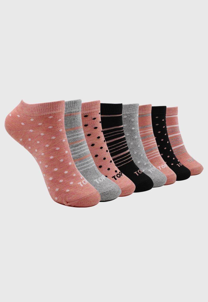 Pack 8 Calcetines Cortos Algodón Mujer Top 22 C4-0