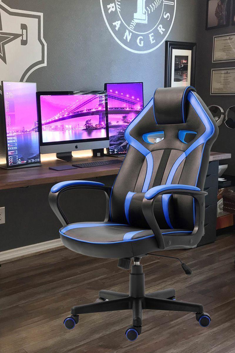 Silla Gamer Extreme Game PVC Base Nylon Azul-1