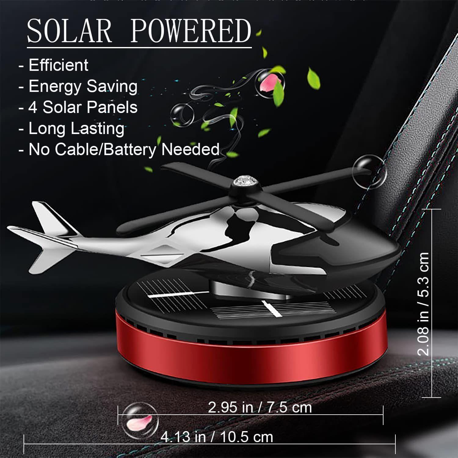 Aromático Auto Tipo Helicóptero Solar Hélice Gira Con El Sol-5