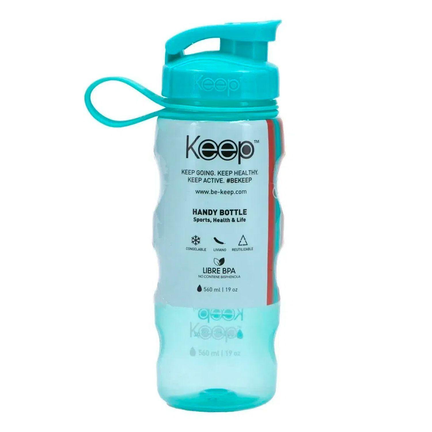 Botella Anatómica Con Mango 560ml Celeste - Keep-0