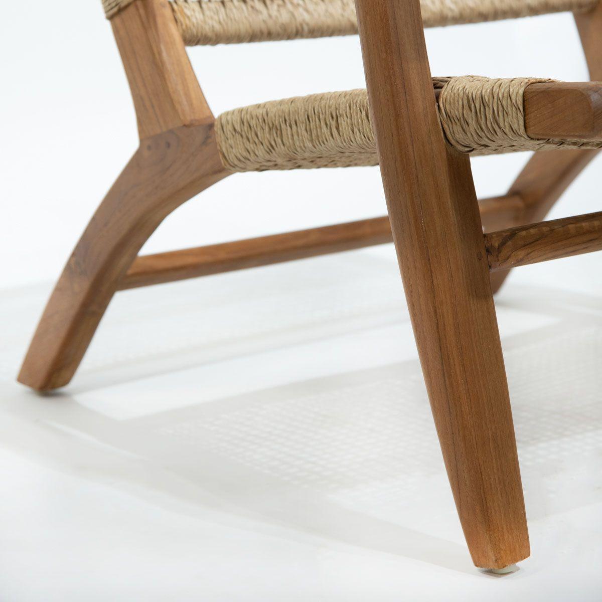 Sitial Marlboro de Teca Natural con Brazos  Diseño Artesanal-4