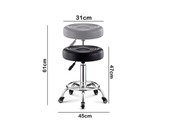 Taburete Piso Bar Ajustable Giratorio Con Ruedas-3