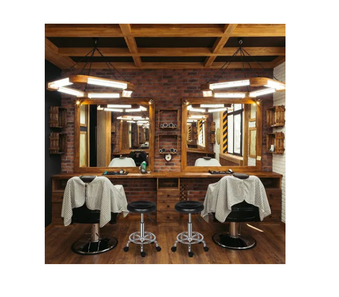 Taburete Piso Bar Ajustable Giratorio Con Ruedas-4