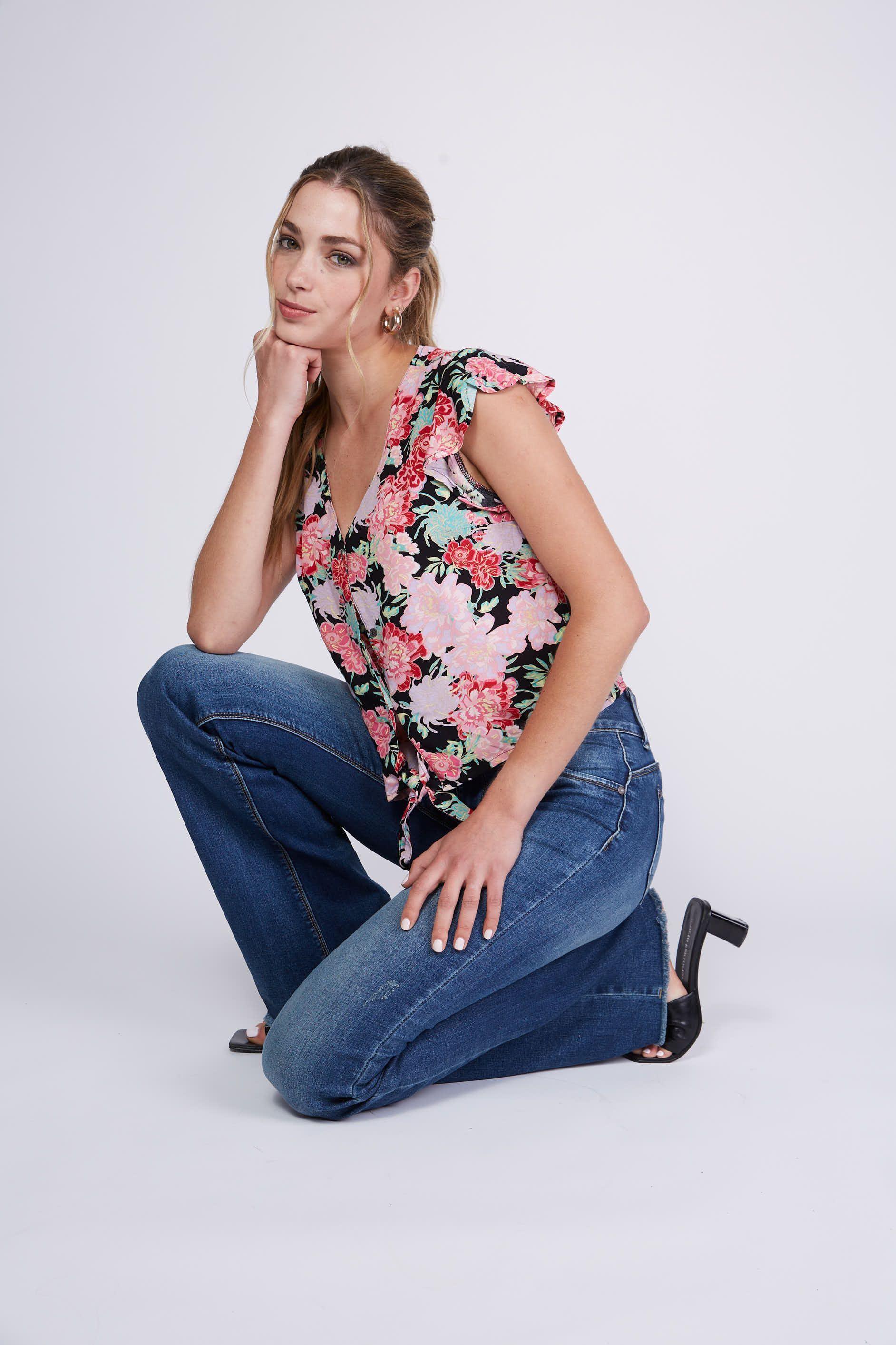 BLUSA MANGA VUELO Y NUDO DELANTERO ROSADO SIOUX-3