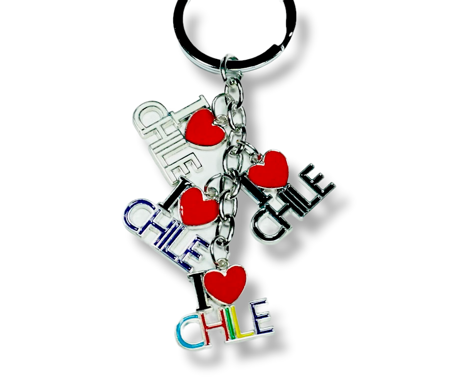 Llavero Metalico I Love Chile  autoctono  Ai08-0