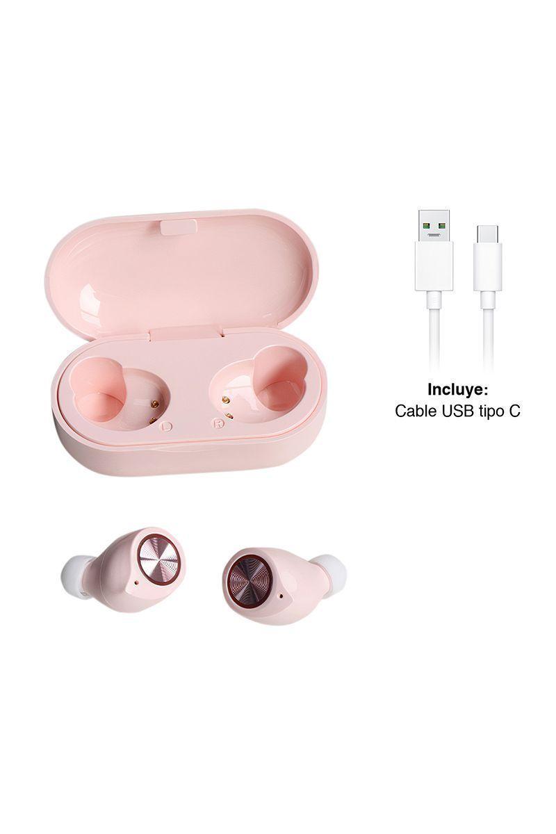 Audífonos Earbuds Reisen V1 Bluetooth IPX4 Rosado-5