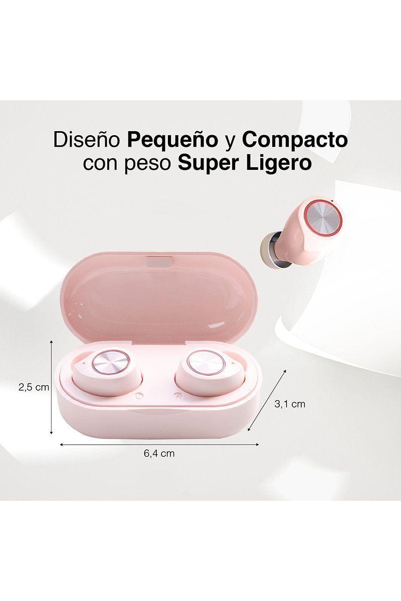 Audífonos Earbuds Reisen V1 Bluetooth IPX4 Rosado-4