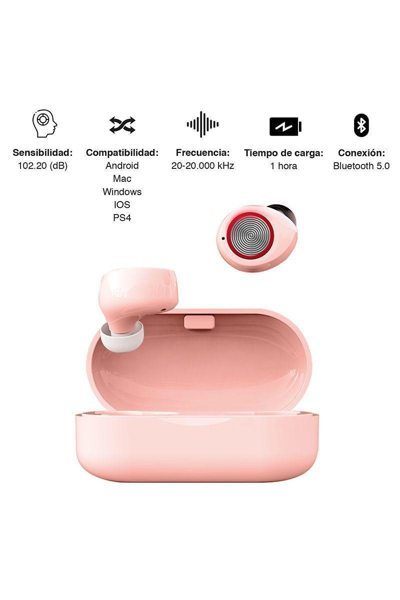 Audífonos Earbuds Reisen V1 Bluetooth IPX4 Rosado-2