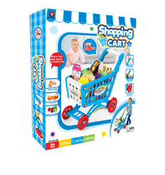 Carrito Supermercado Azul Para Niños con 56 Piezas-3