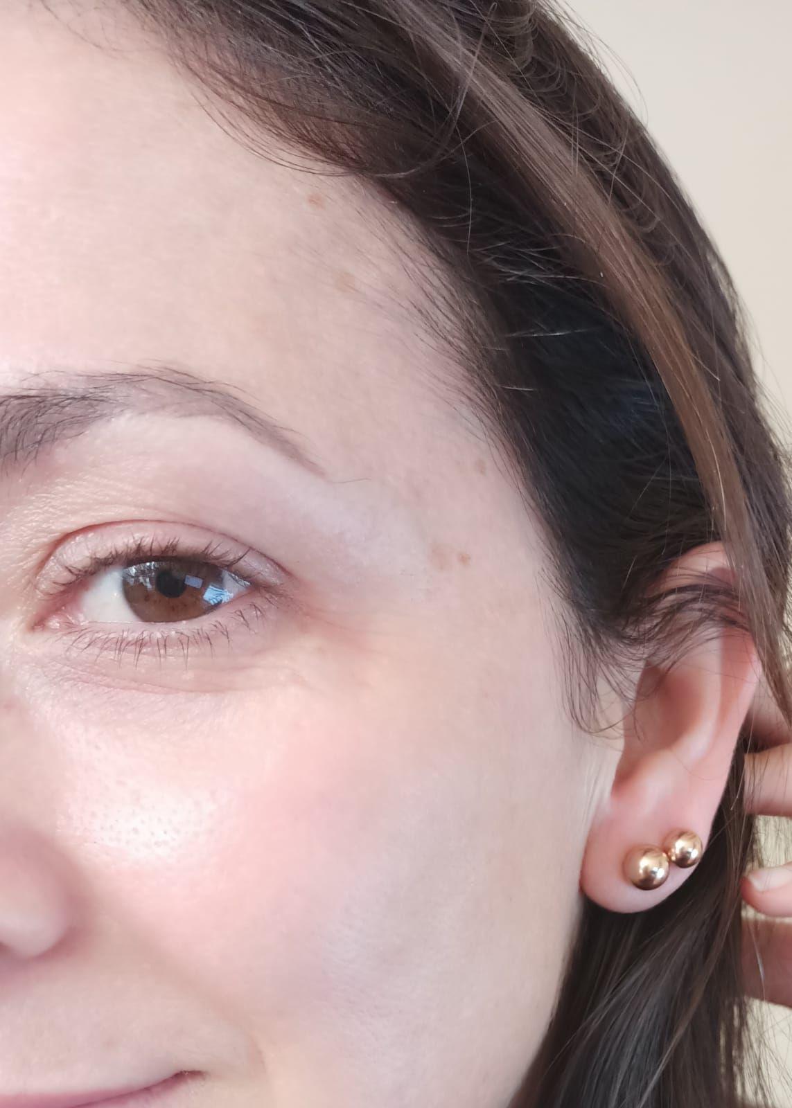 Pendientes Esferas de 8mm chapados en oro rosa 14kl-5