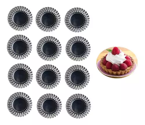 Pack 12 Moldes De Tartaleta Molde Tarta Individual Fija 10,5-5