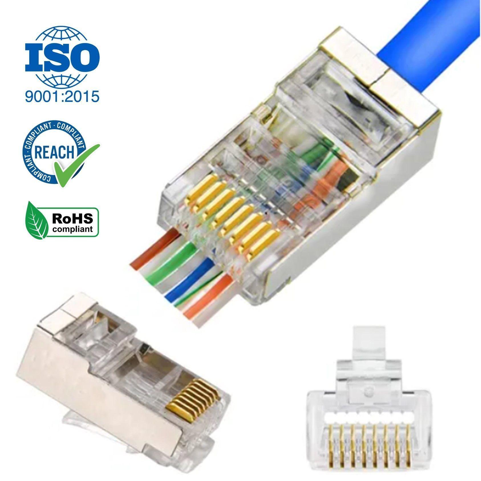 Conector Macho Rj45 Ez Cat6 Metálico / 10 Unidades-1