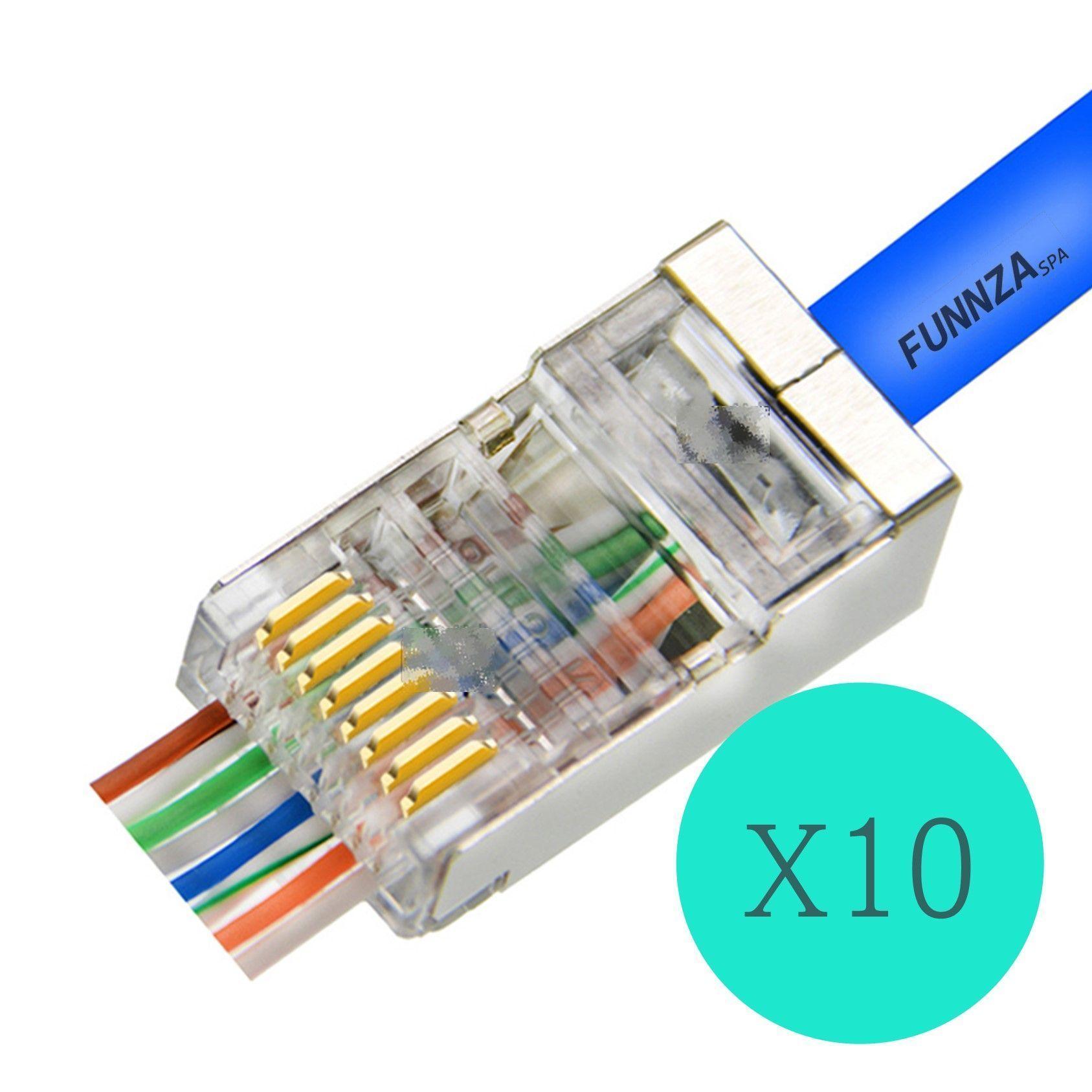 Conector Macho Rj45 Ez Cat6 Metálico / 10 Unidades-0