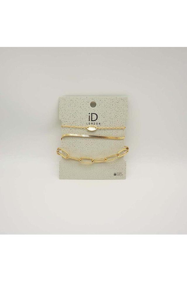 Pulsera Set Blanda Oval Dorada i-D-0