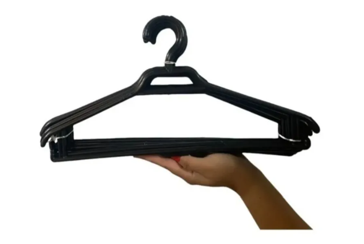 Colgadores De Ropa Plástico Negro Pack 50 Unidades-2