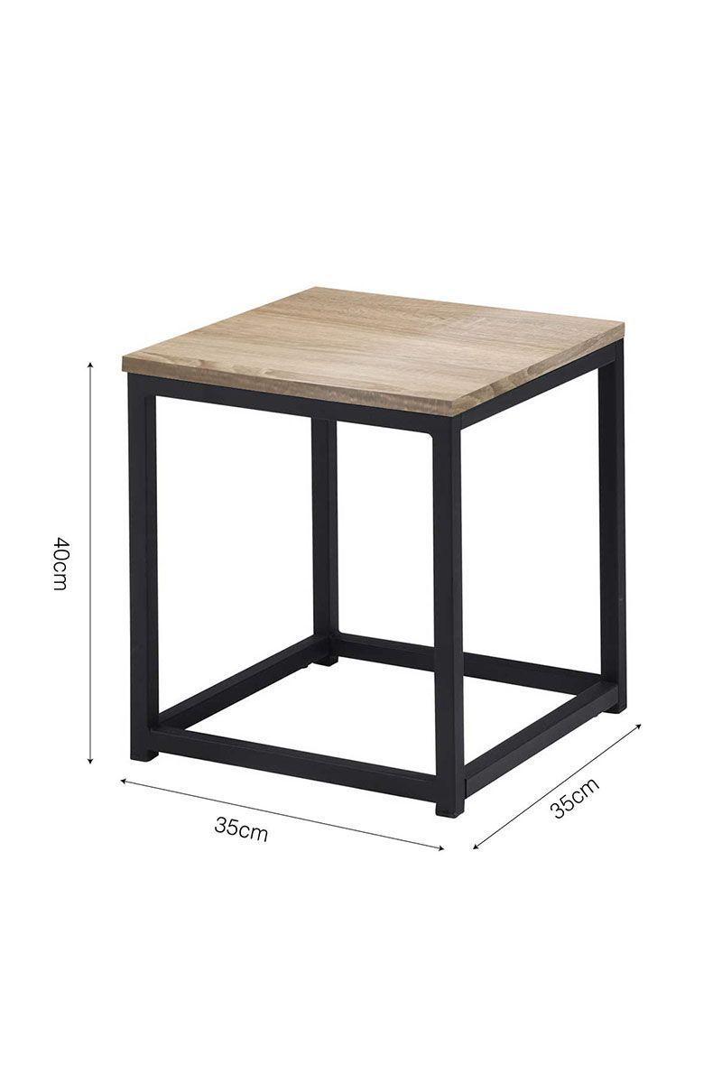 Mesa Lateral Cuadrada Base de Metal Emporio Café-2
