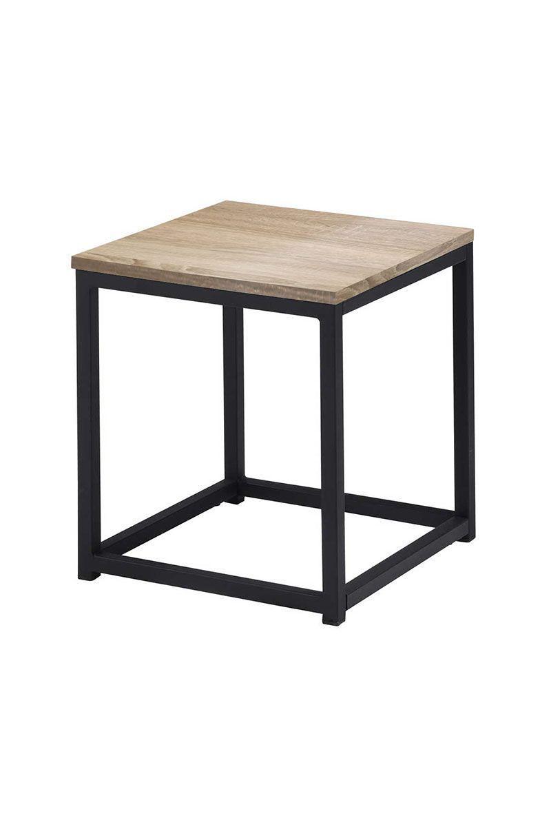Mesa Lateral Cuadrada Base de Metal Emporio Café-0