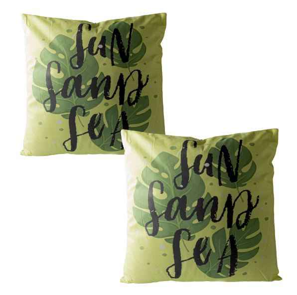 Set de 2 Cojines De Terciopelo Diseño Verano Modelo J 45 X 45CM-0