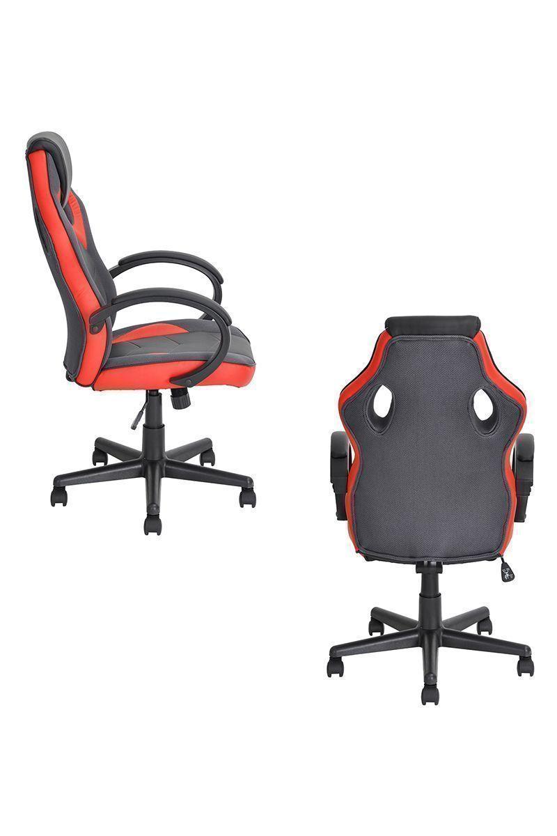 Silla Gamer Pu Flow Ergonómica Escritorio Rojo-3