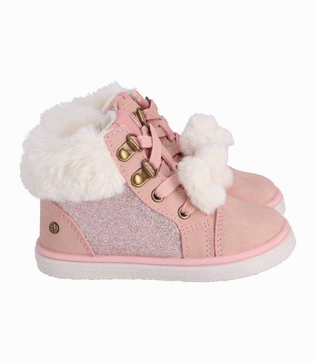 Zapatilla Bebé Con Brillos Limonada Rosado-1