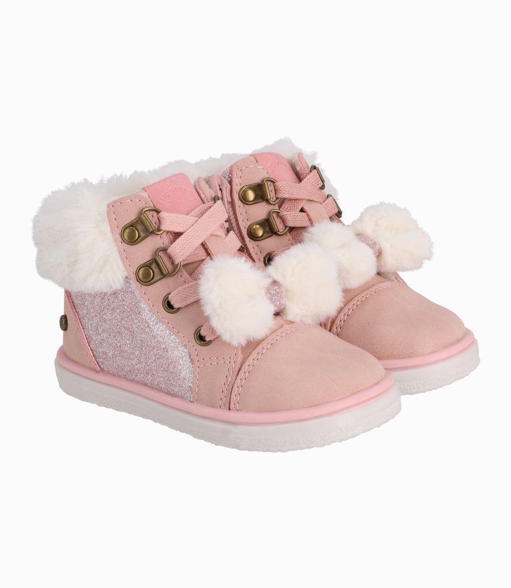 Zapatilla Bebé Con Brillos Limonada Rosado-0