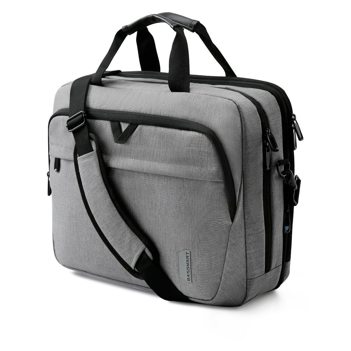 Bagsmart - Maletín expandible para notebook de 17,3" - Gris-5
