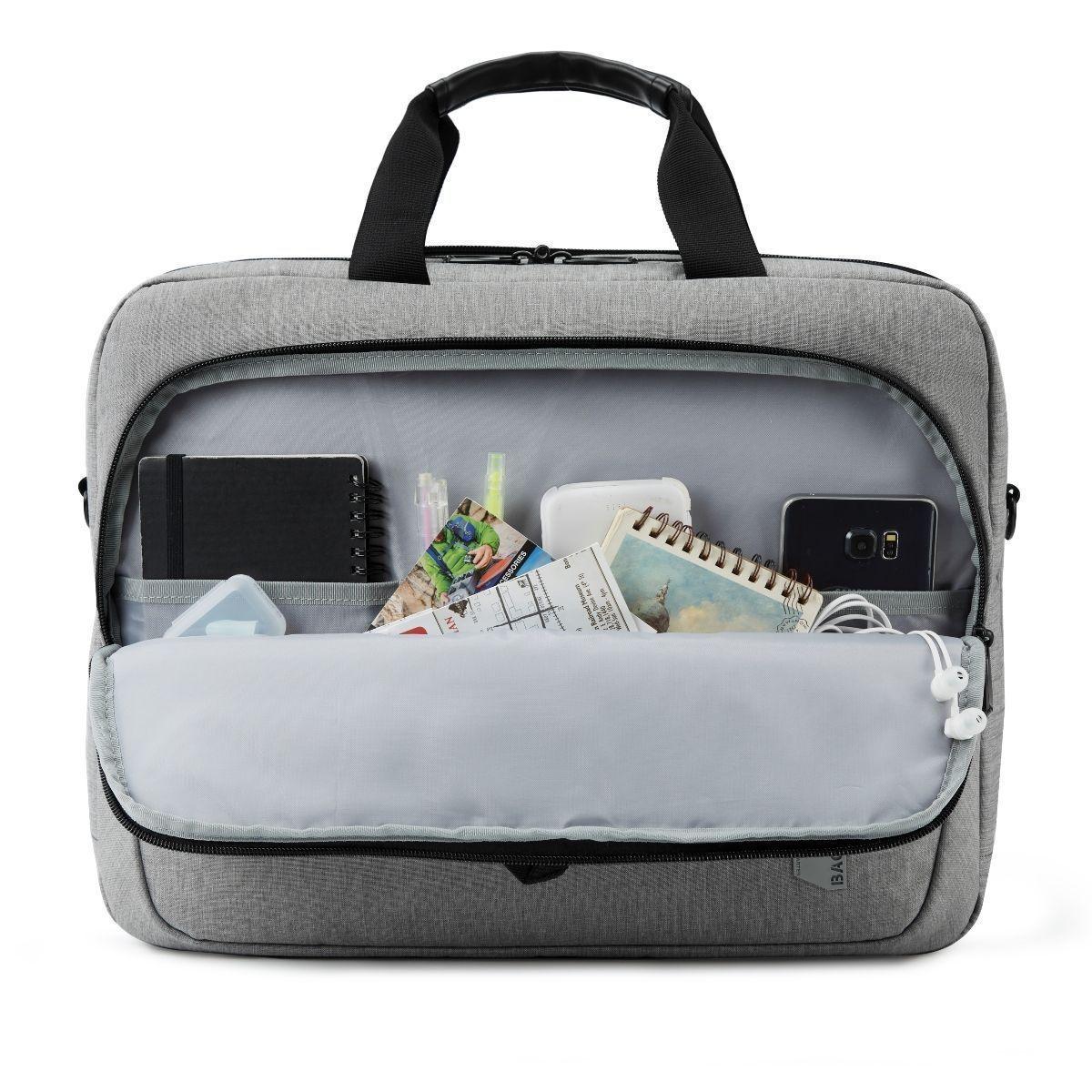 Bagsmart - Maletín expandible para notebook de 17,3" - Gris-7