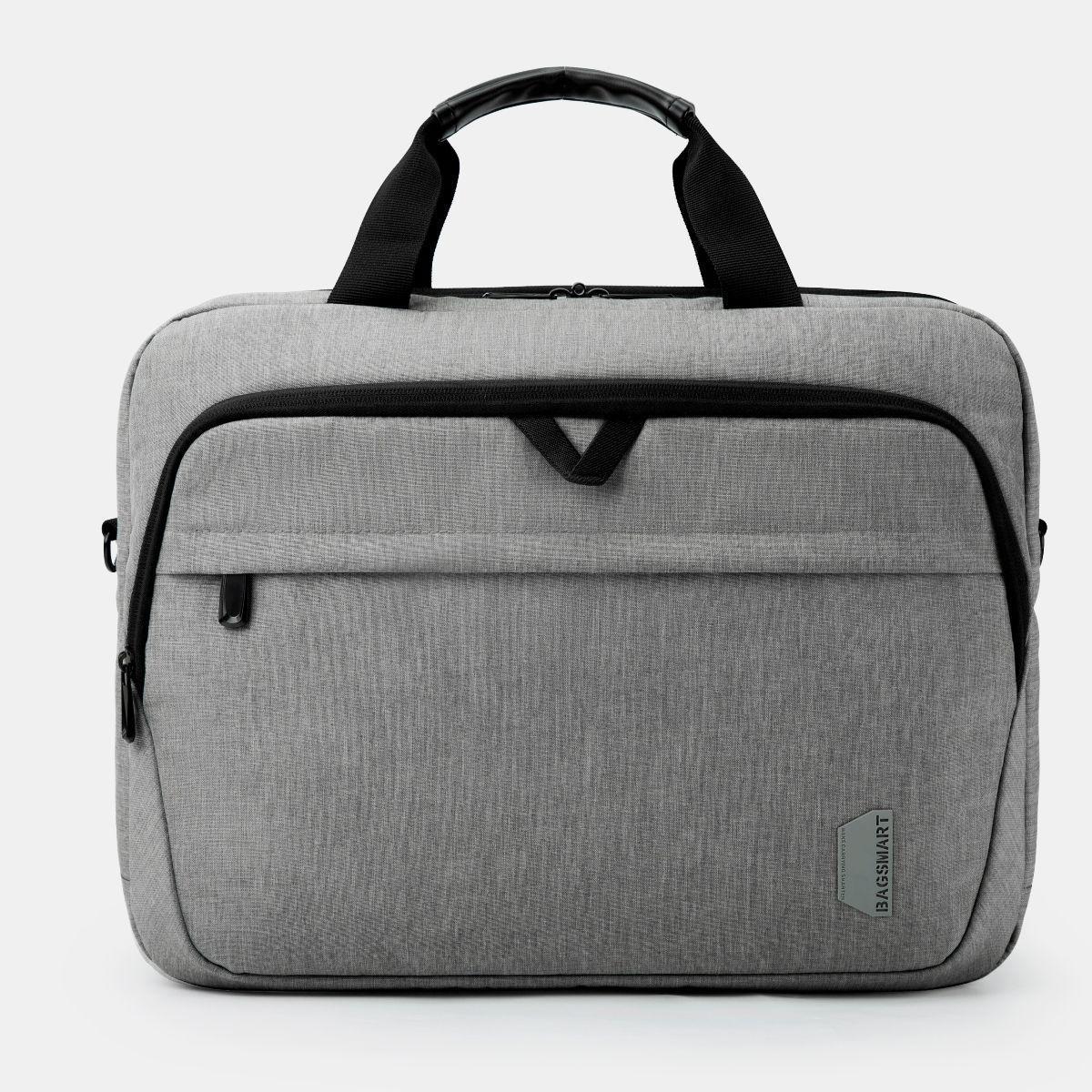 Bagsmart - Maletín expandible para notebook de 17,3" - Gris-0