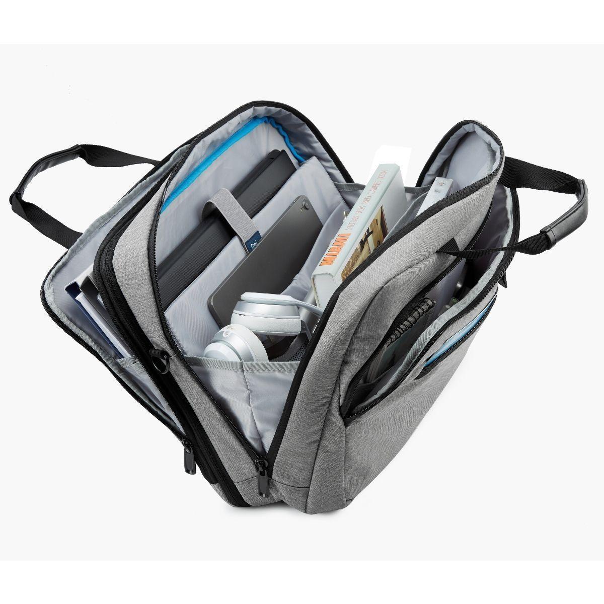 Bagsmart - Maletín expandible para notebook de 17,3" - Gris-1