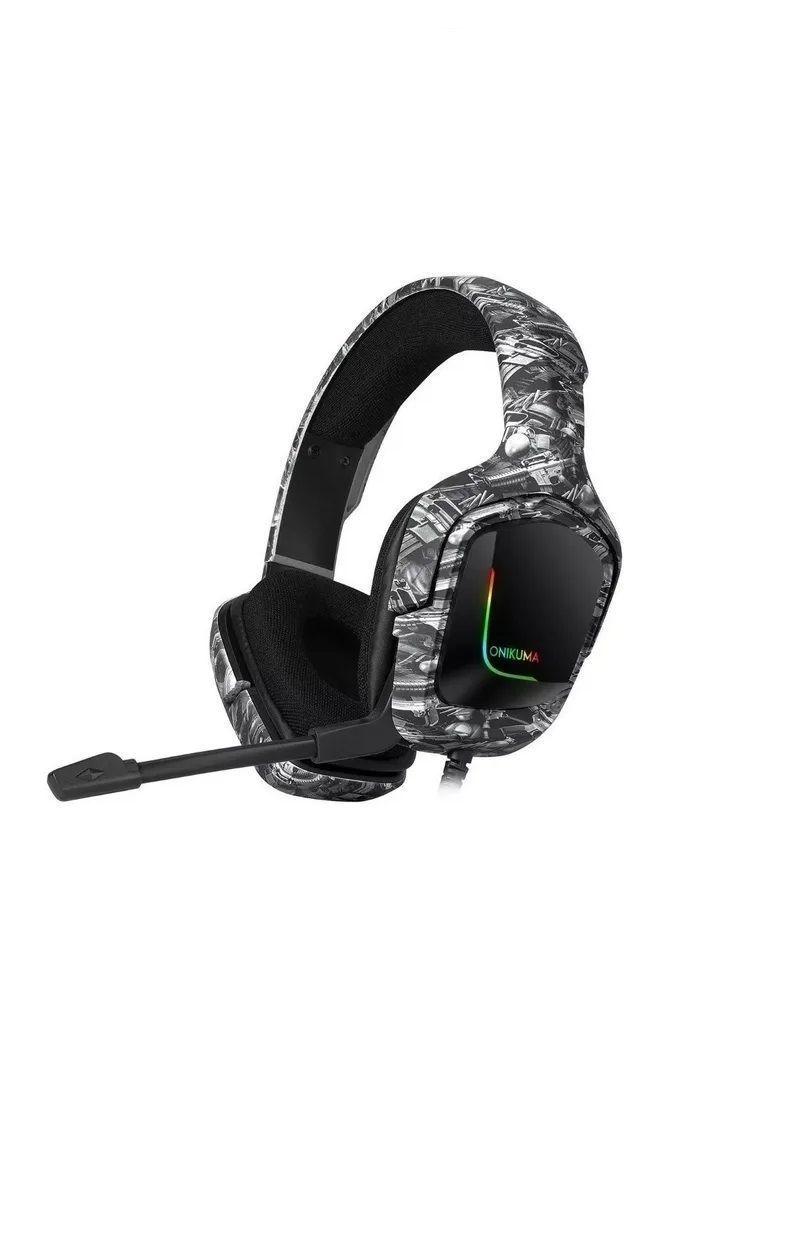 AUDIFONO GAMER ONIKUMA K20 CAMUFLADO GRIS RGB-0