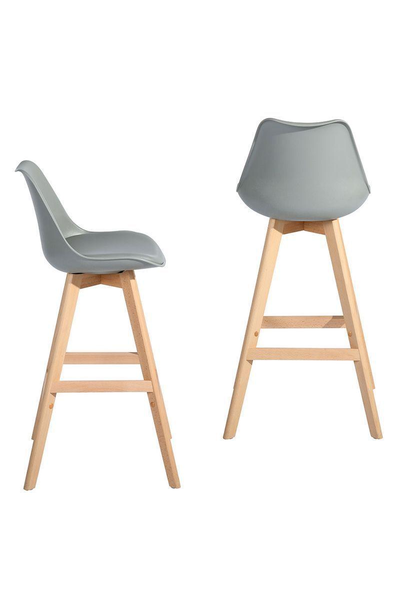 Pack 2 Pisos Bar con Patas de Madera Gris-3