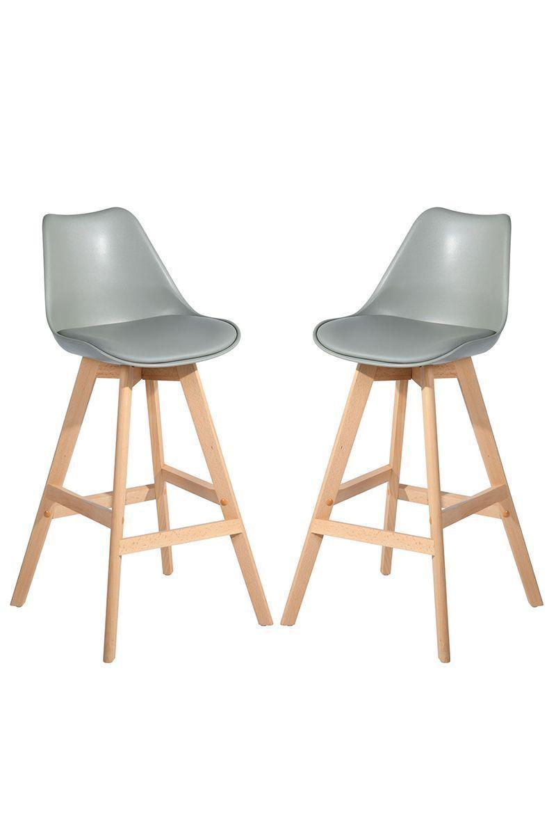 Pack 2 Pisos Bar con Patas de Madera Gris-0