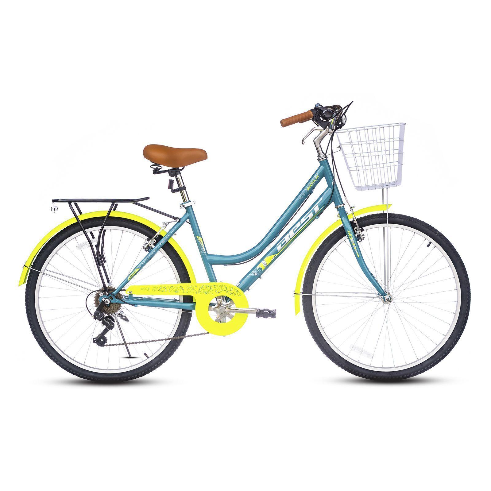 Bicicleta Dama Aro 26 Urbana 6 Velocidades Verde Best-0