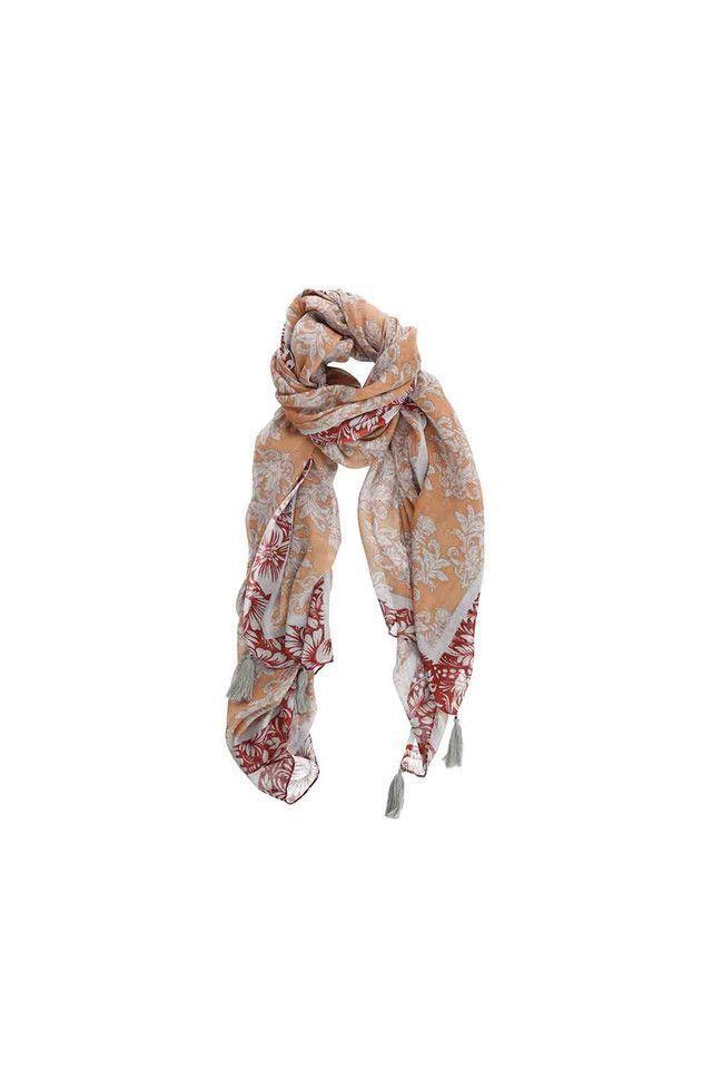 Pañuelo Estampado Barroco Beige ID-0