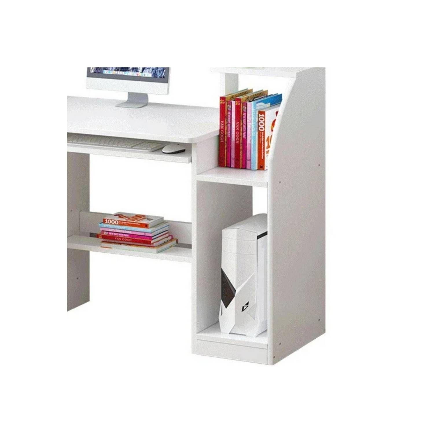 Escritorio Mesa Librero Gaveta Computador Blanco-2