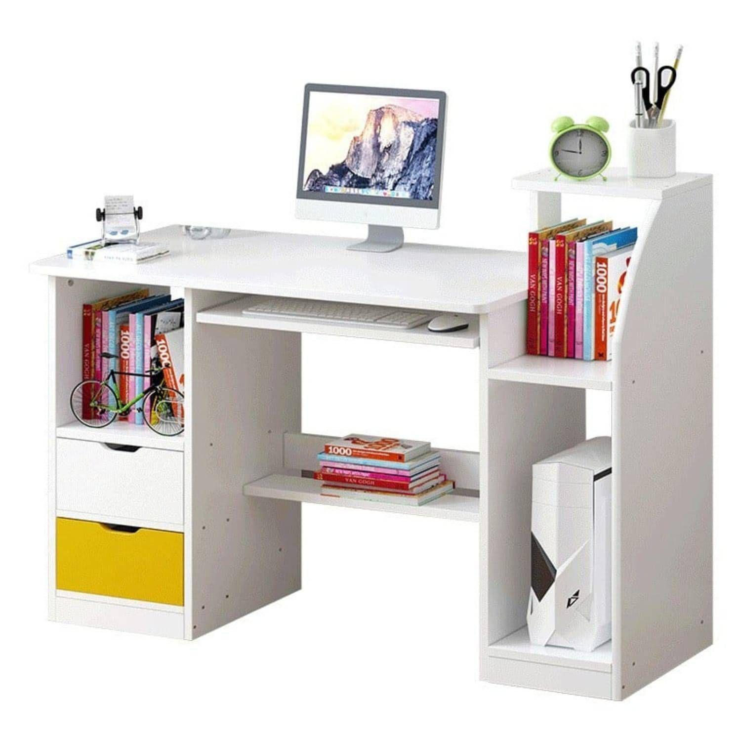 Escritorio Mesa Librero Gaveta Computador Blanco-0