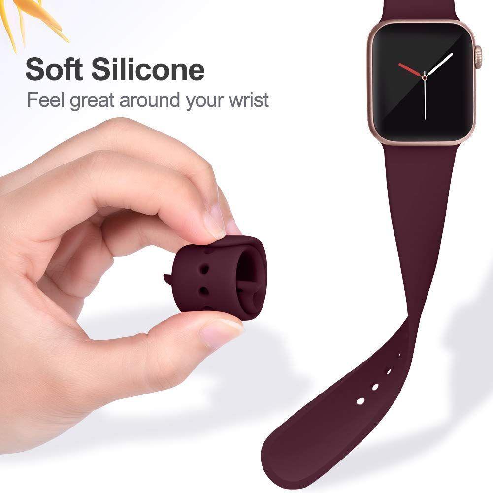 Correa Boton Compatible Iwatch Apple Watch Vinotinto 42-44-45MM-3