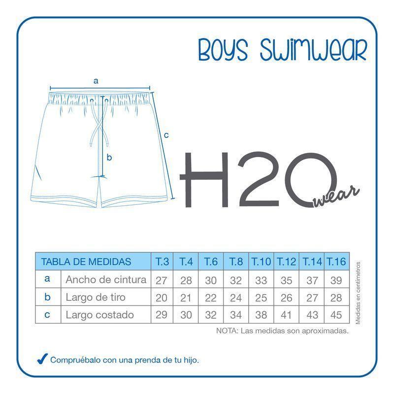 Niño Short H2O Wear Estamp. Tucanes Turquesa-2