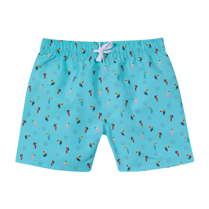 Niño Short H2O Wear Estamp. Tucanes Turquesa-0