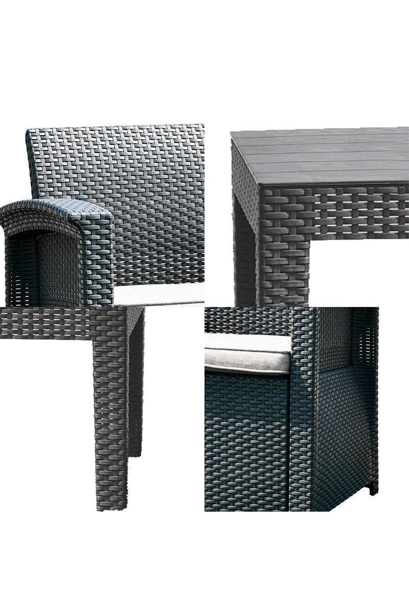 Juego de Terraza 3 Piezas 72x60x75,3cm Café Oscuro-5