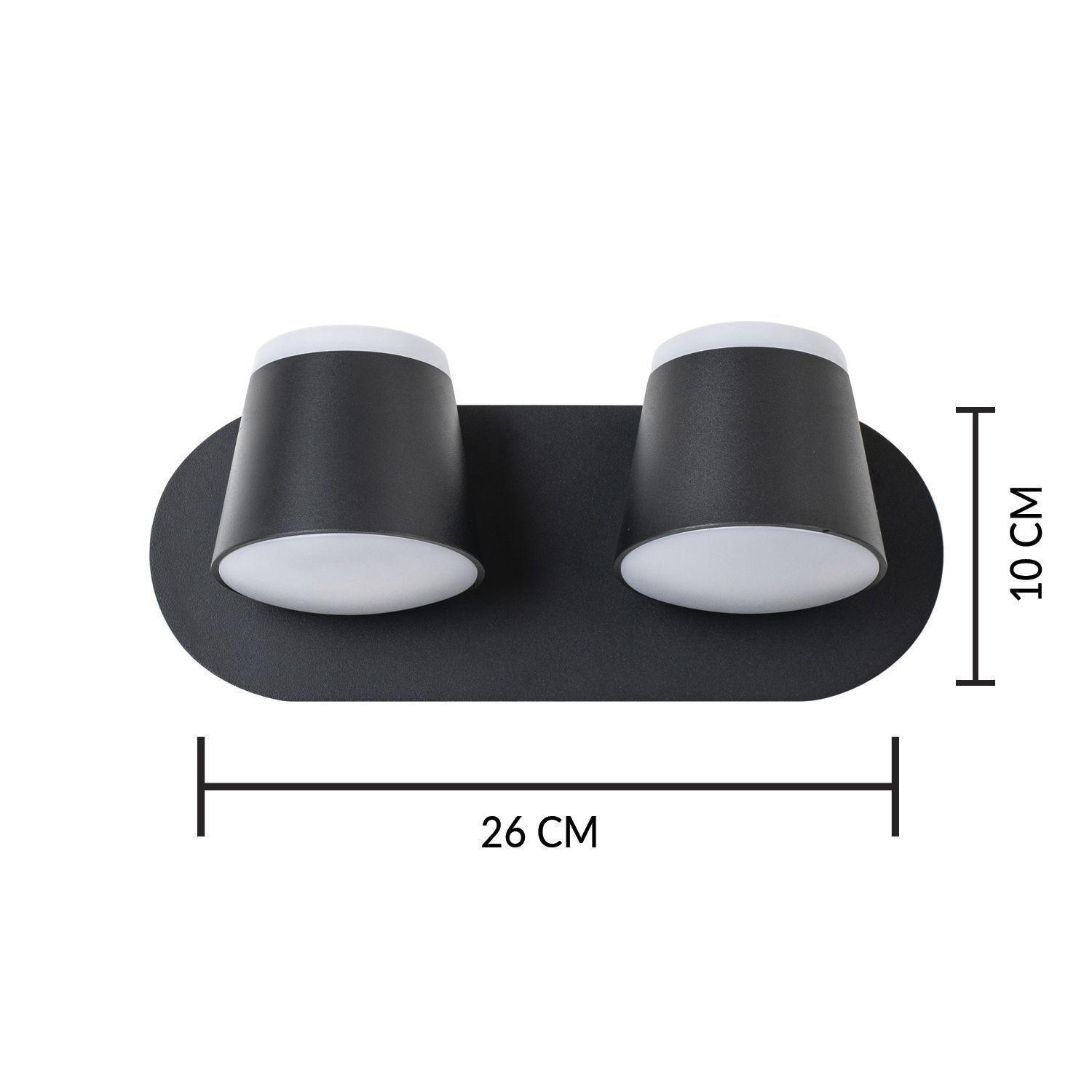 Apliqué Elegante Doble Decorativo LED Movible 10W Negro-2