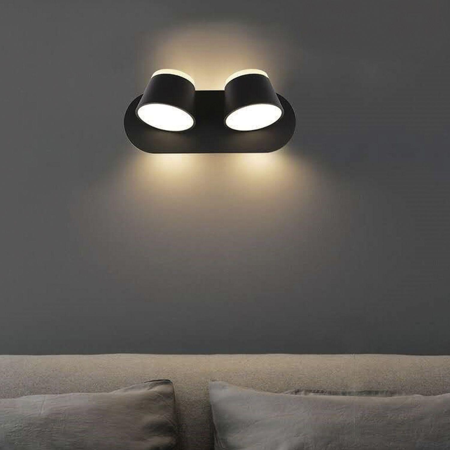 Apliqué Elegante Doble Decorativo LED Movible 10W Negro-3