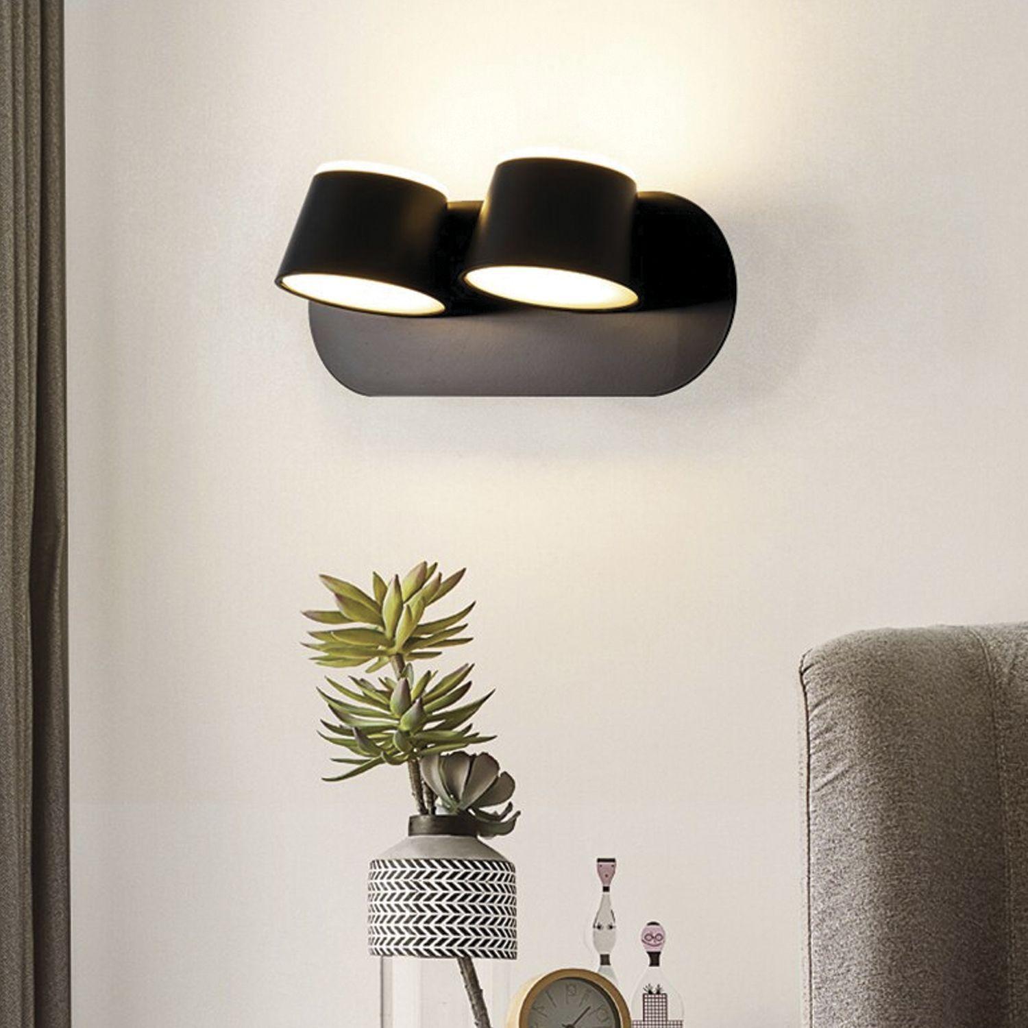 Apliqué Elegante Doble Decorativo LED Movible 10W Negro-5