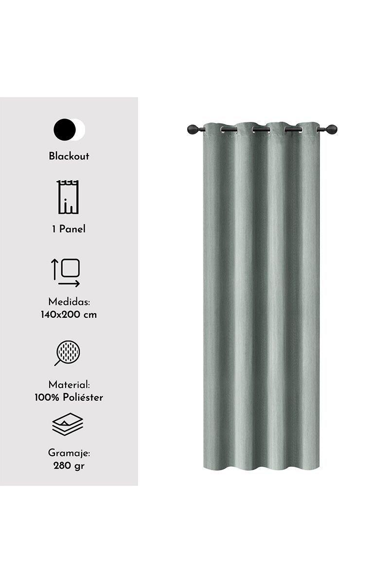 Cortina Blackout Texturizada 140x200 cm Gris-2